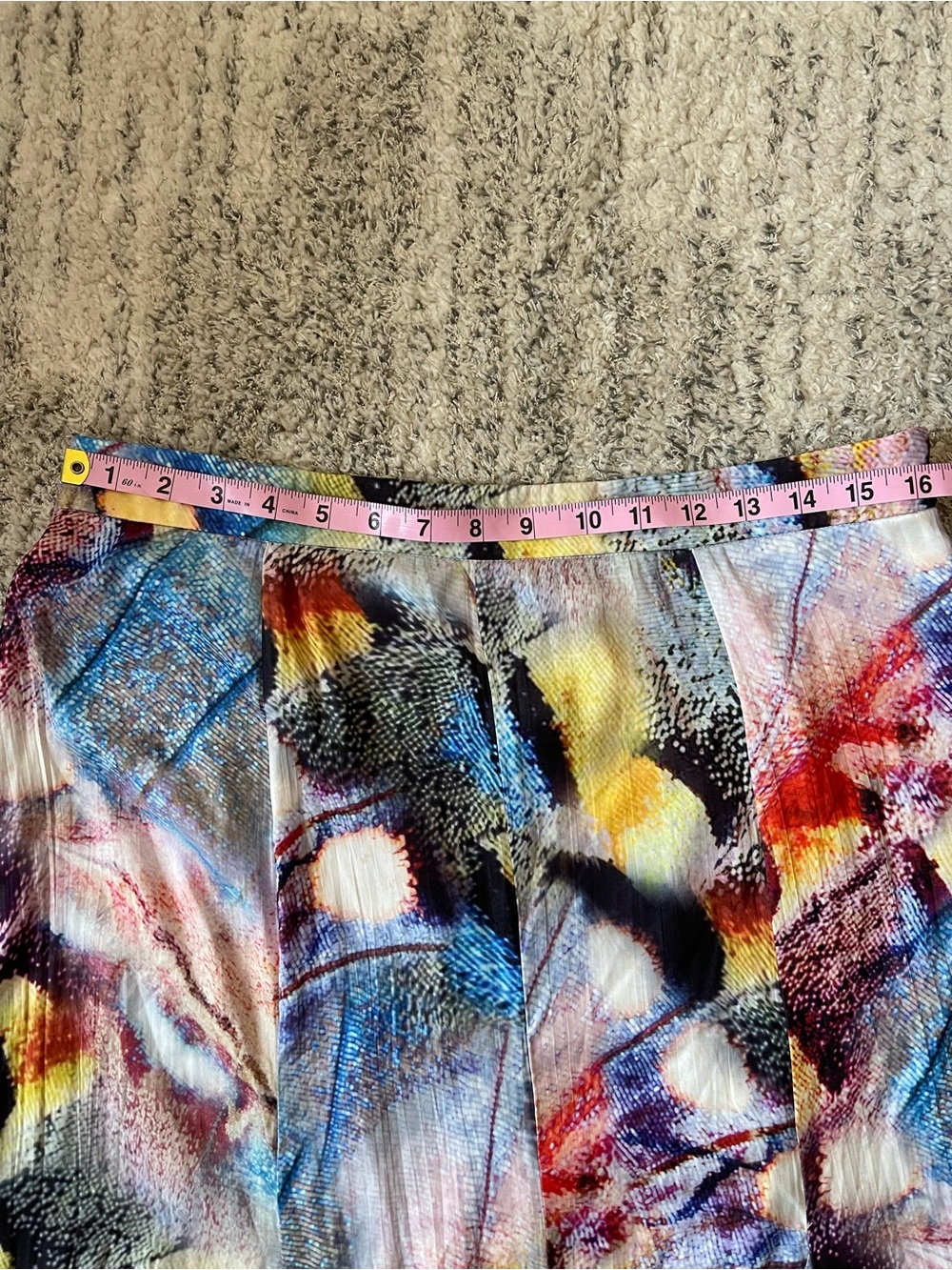 Anthropologie Women’s Midi Abstract Colorful Print Zip Skirt- Size 14 - Picture 4 of 14